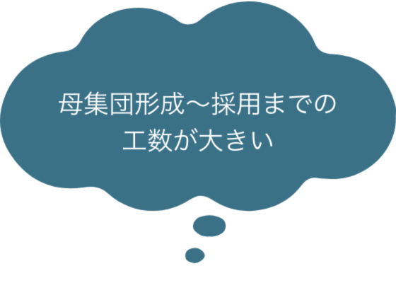 母集団形成～採用までの工数が大きい